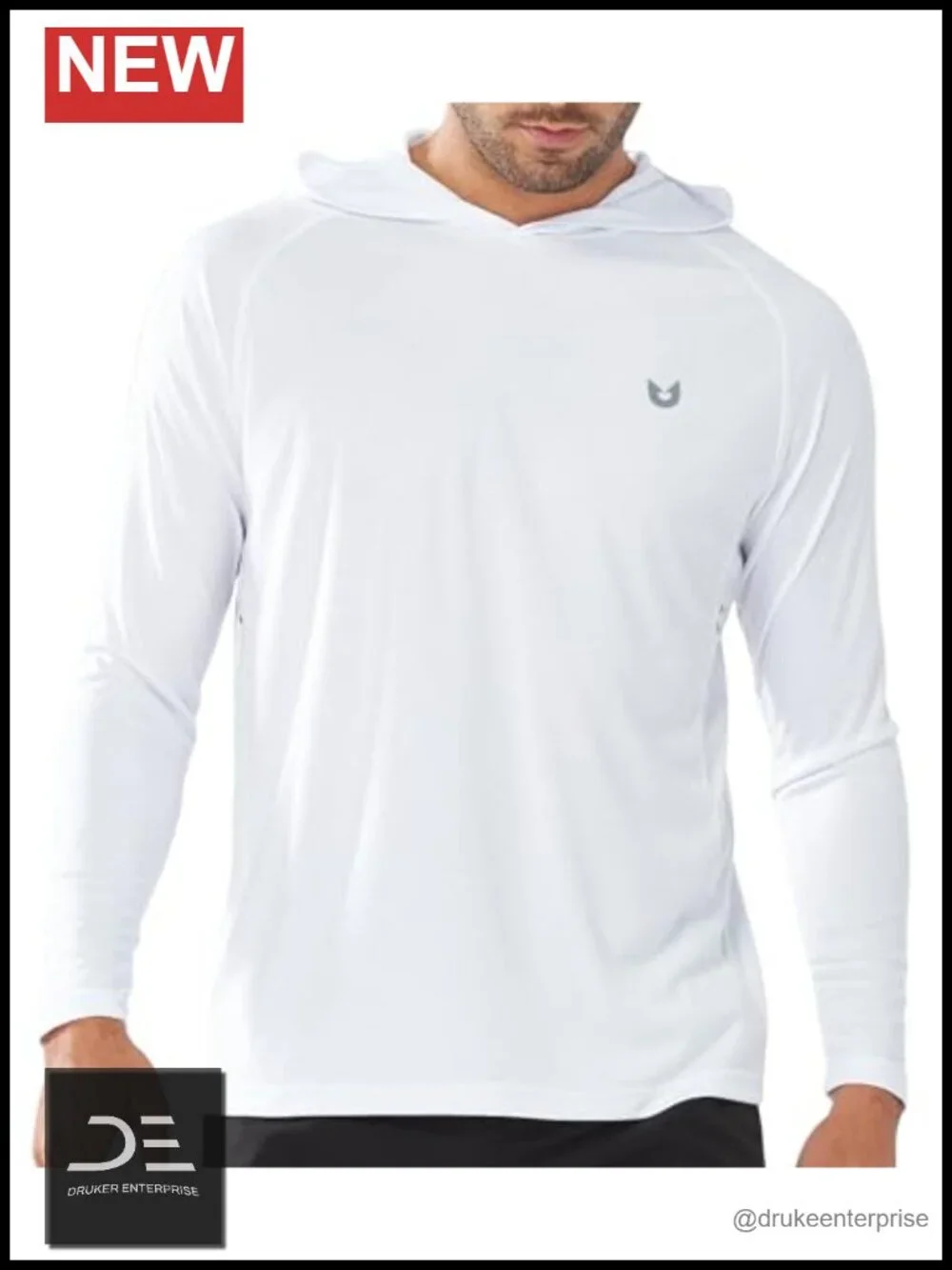 Men's UPF 50+ Sun Protection Hoodie Long Sleeve Rash Guard Shirt
